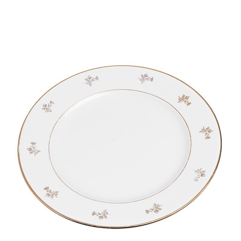Groot bord Vintage wit en goud Ø 23-25 cm
