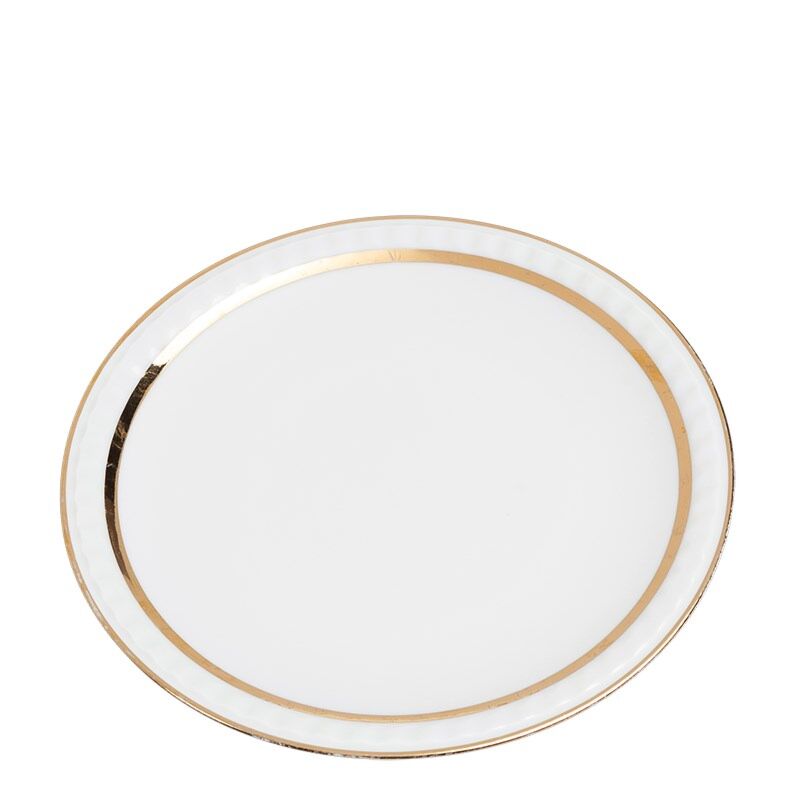 Groot bord Vintage wit en goud Ø 23-25 cm