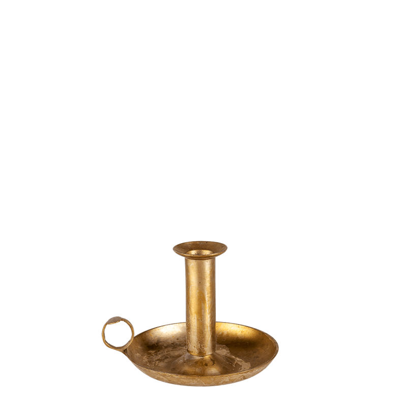 Vintage kleine vergulde kandelaar H 6/17 cm