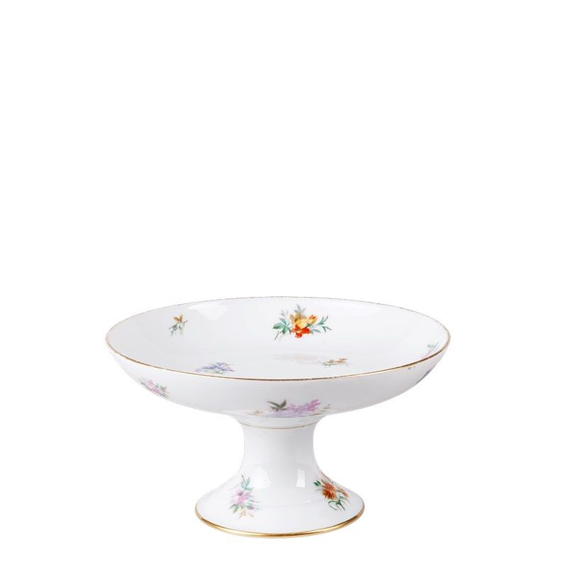 Hoge fruitschaal Vintage gebloemd Ø 22-26 cm H 10-16 cm