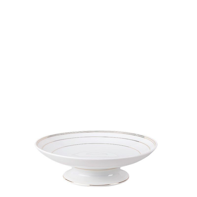 Compotier bas vintage blanc et doré Ø 21-26 cm H 4-6 cm