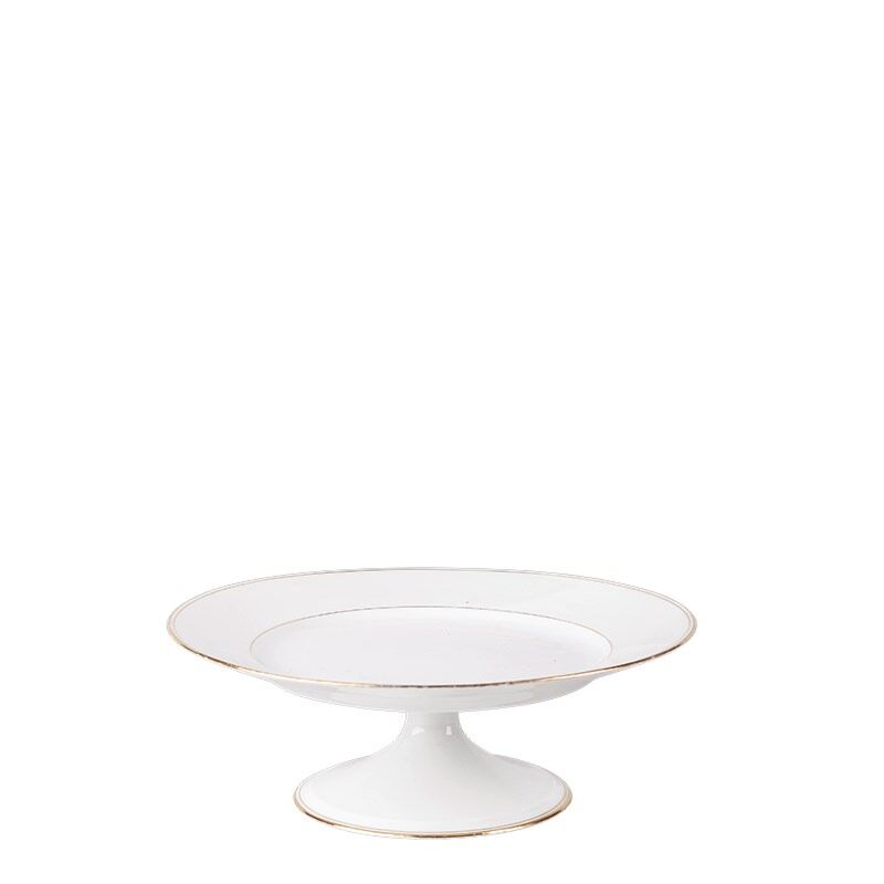 Compotier bas vintage blanc et doré Ø 21-26 cm H 4-6 cm