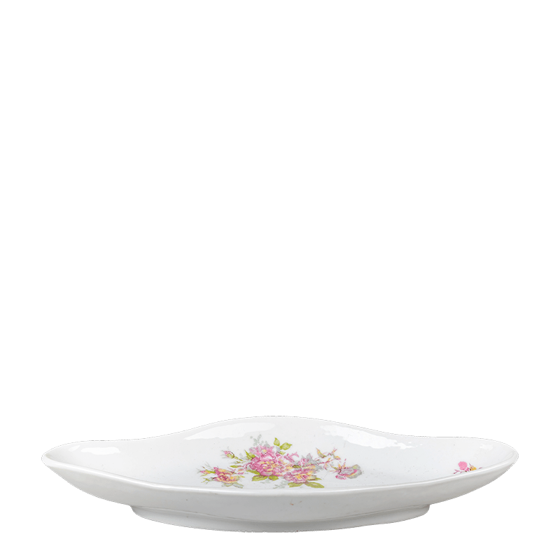 Hors-d'oeuvreschaaltje Vintage gebloemd 21-24 x 14-16 cm