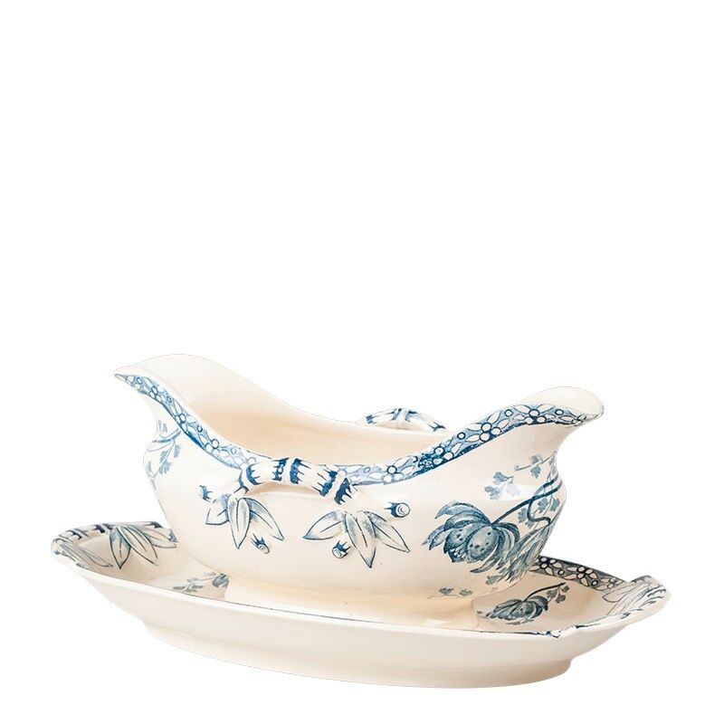 Saucière Vintage bleu vert 13-20 cm x 9-14 cm H 6-8 cm