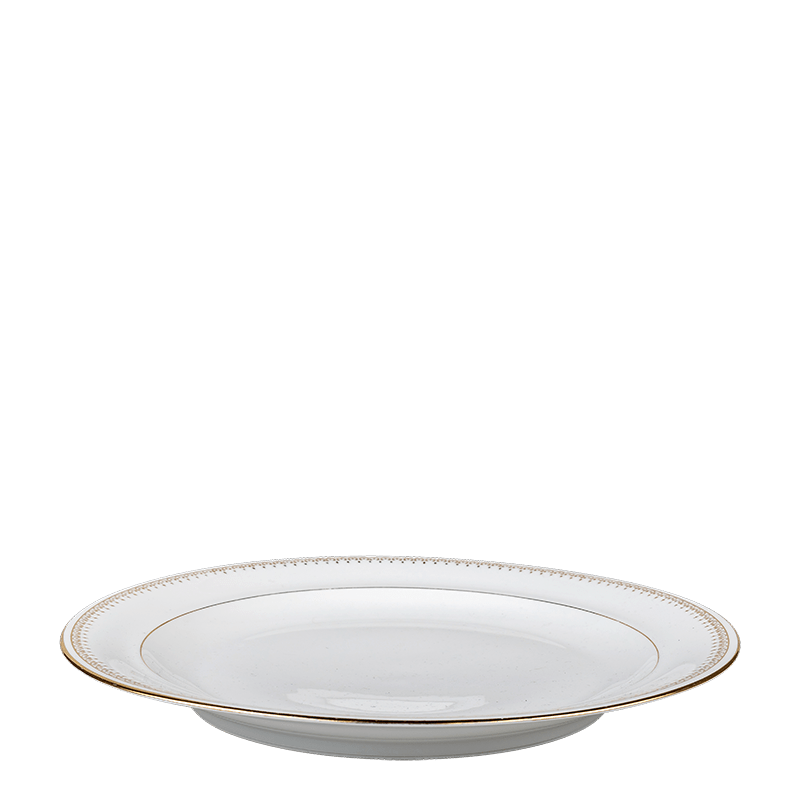 Ronde schaal Vintage wit en goud Ø 27-32 cm
