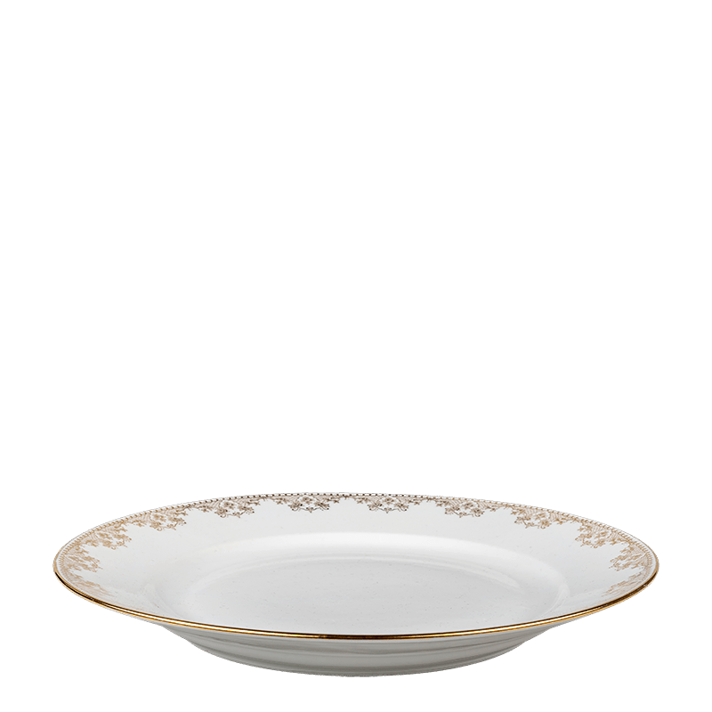 Ronde schaal Vintage wit en goud Ø 27-32 cm