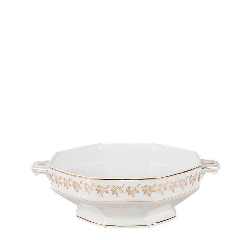 Saladier Vintage blanc et doré Ø 23-27 cm 2-3 L