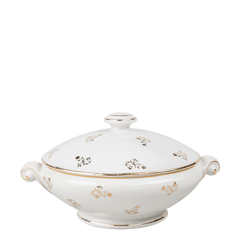 Soepterrine Vintage wit en goud Ø 23-27 cm 2-3 L
