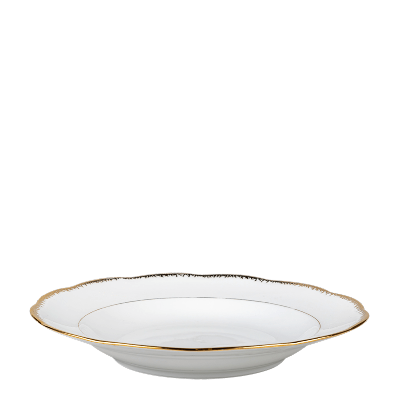 Diep bord Vintage wit en goud Ø 23-25 cm