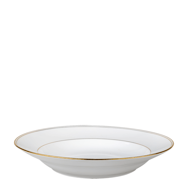 Assiette creuse Vintage blanche et dorée Ø 23-25 cm