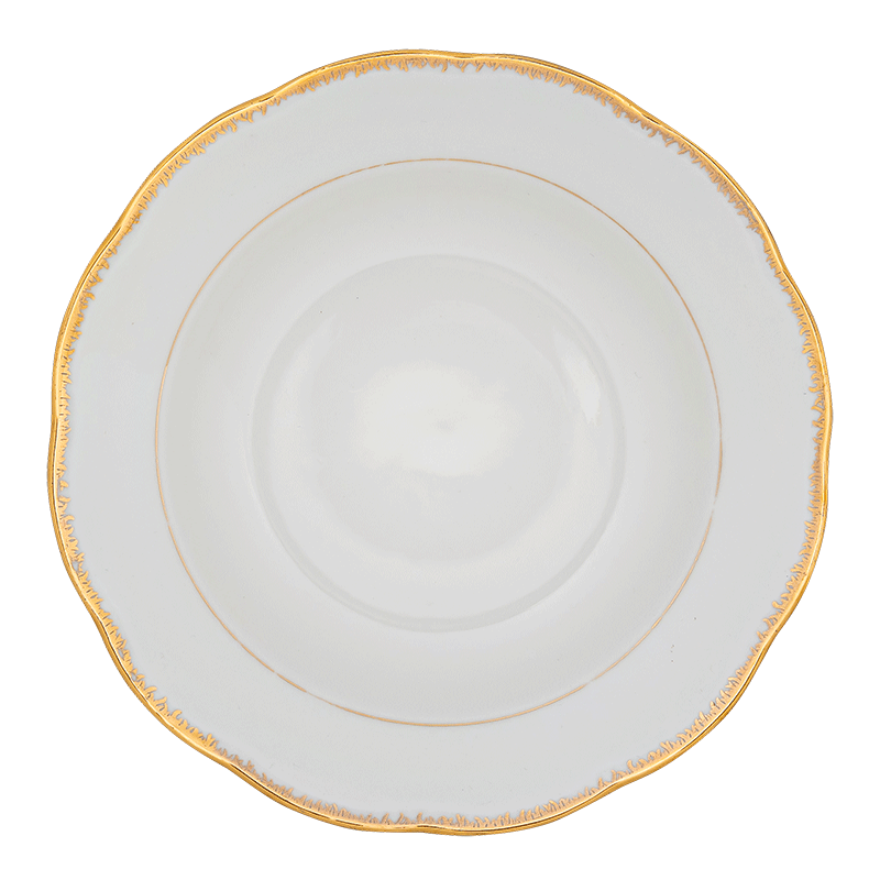 Assiette creuse Vintage blanche et dorée Ø 23-25 cm