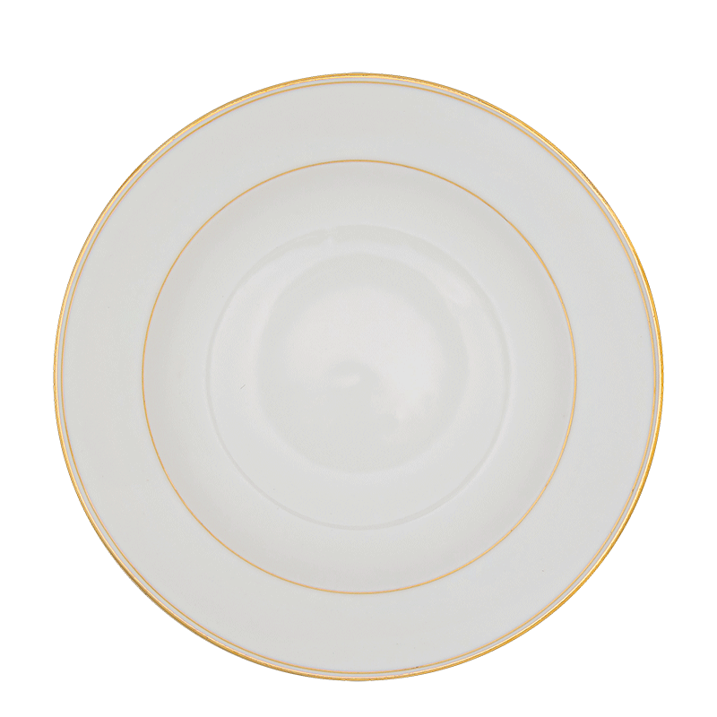 Assiette creuse Vintage blanche et dorée Ø 23-25 cm