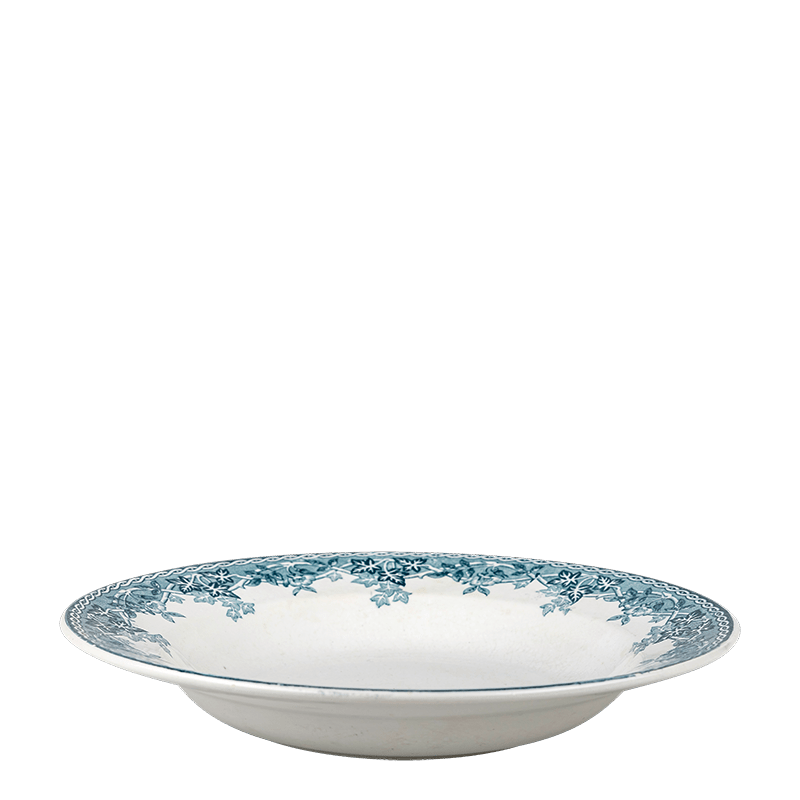 Diep bord Vintage blauw groen Ø 22-25 cm