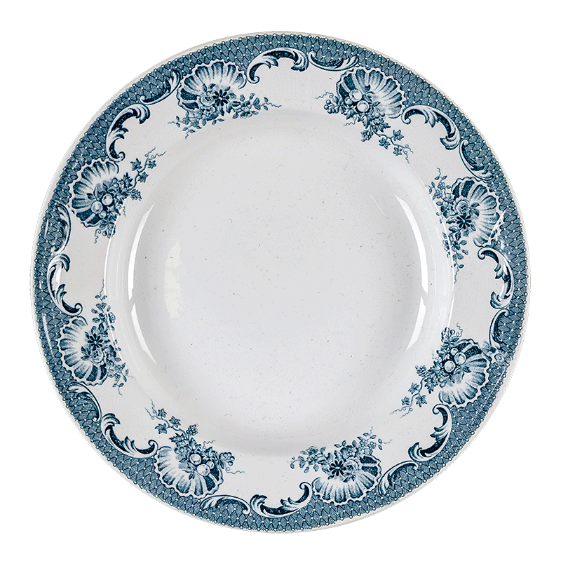 Assiette creuse Vintage bleu vert Ø 22-25 cm