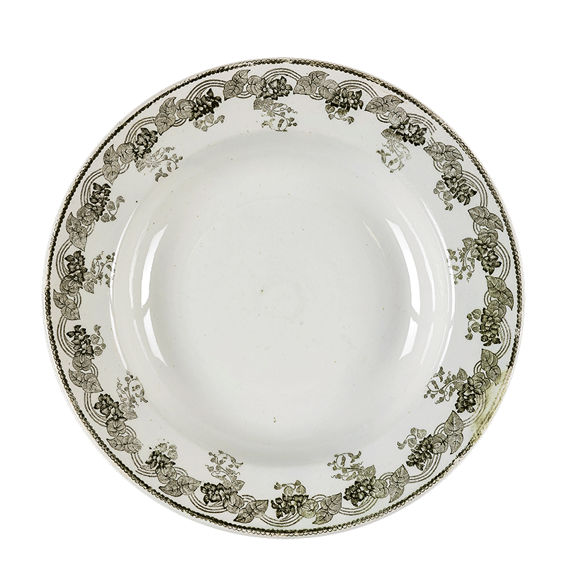 Assiette creuse Vintage bleu vert Ø 22-25 cm