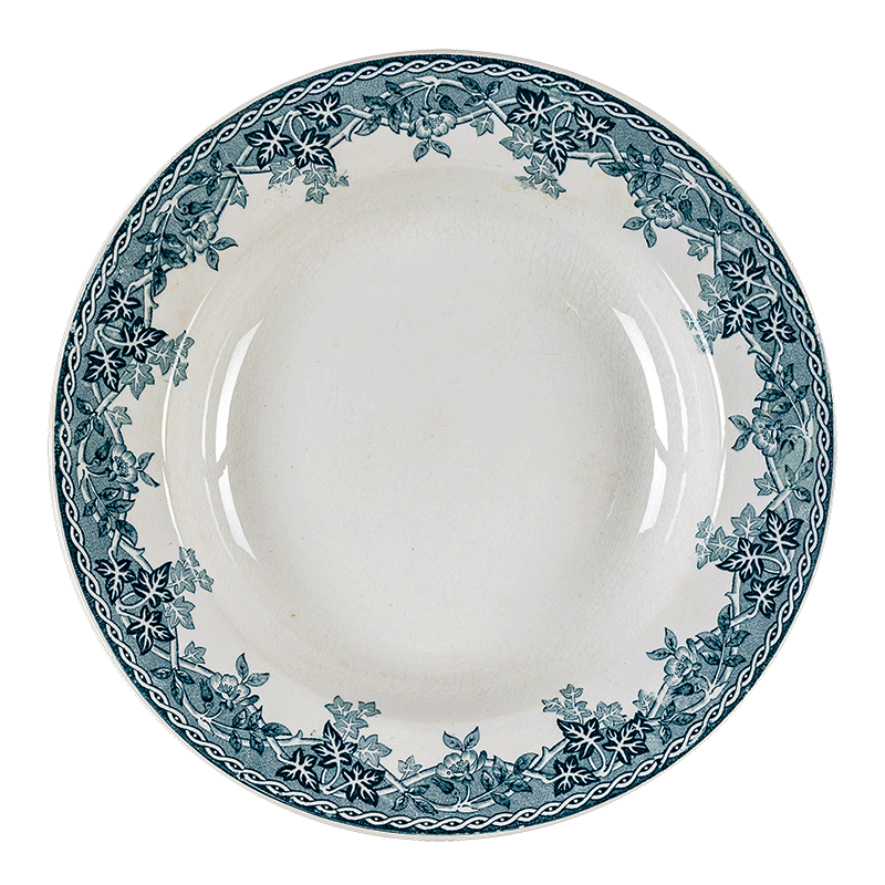 Assiette creuse Vintage bleu vert Ø 22-25 cm