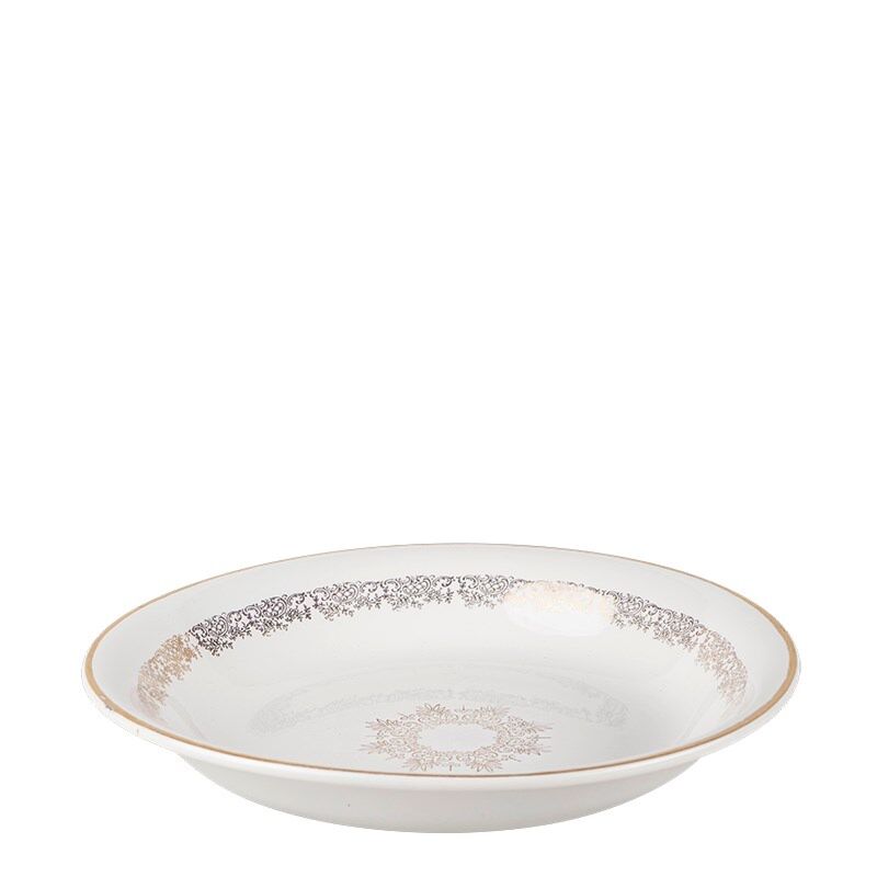 Plat creux Vintage blanc et doré Ø 27-32 cm