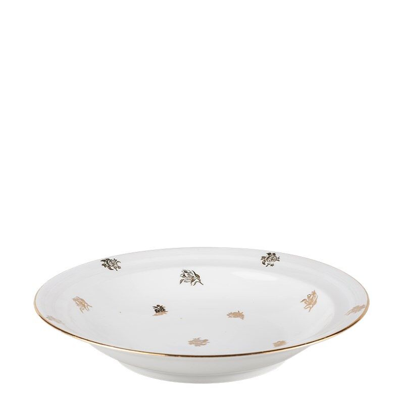 Plat creux Vintage blanc et doré Ø 27-32 cm
