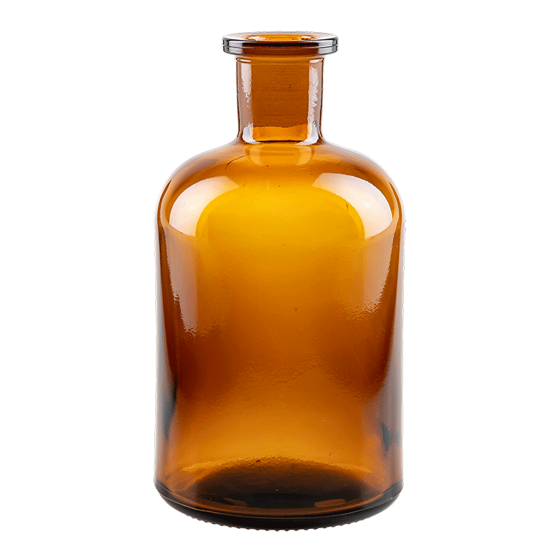 Pot à pharmacie vintage verre brun petit format H 8-20 cm