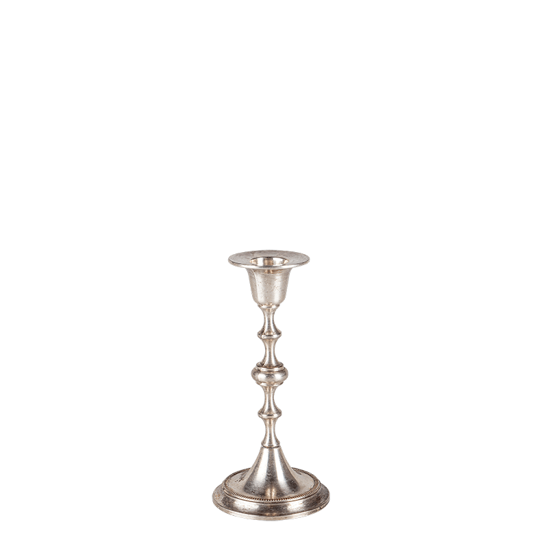 Petit bougeoir vintage argenté H 6-17 cm