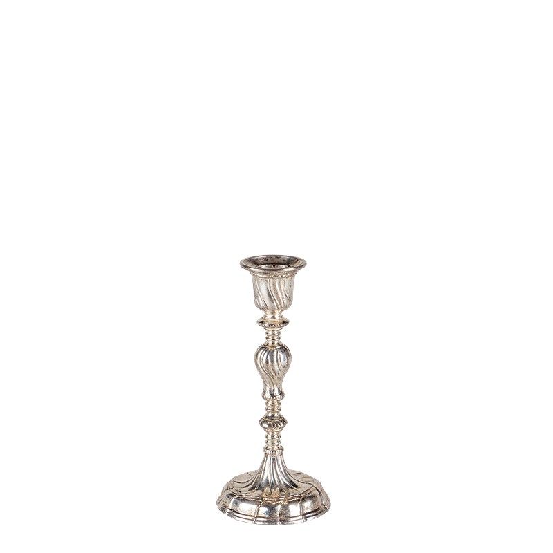 Petit bougeoir vintage argenté H 6-17 cm