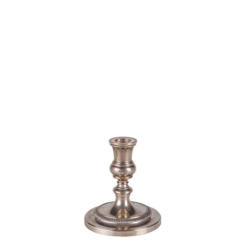 Petit bougeoir vintage argenté H 6-17 cm