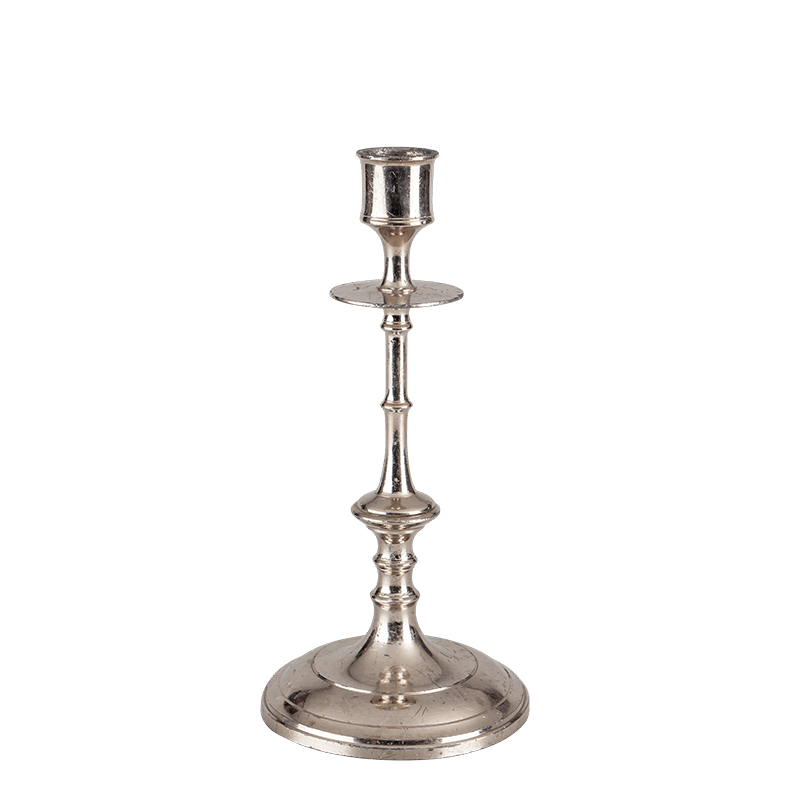 Grand bougeoir vintage argenté  H 18-25 cm