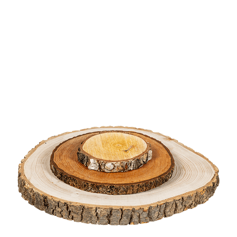 Rondelle de bois vintage petit format Ø 12-13 cm