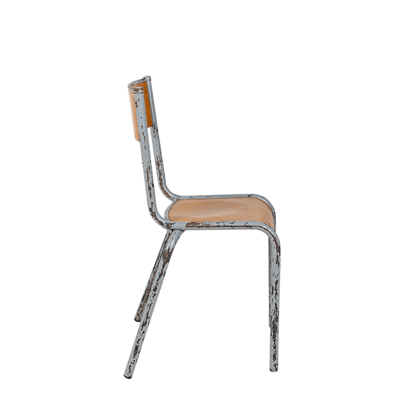 Chaise d’écolier bois acier vintage