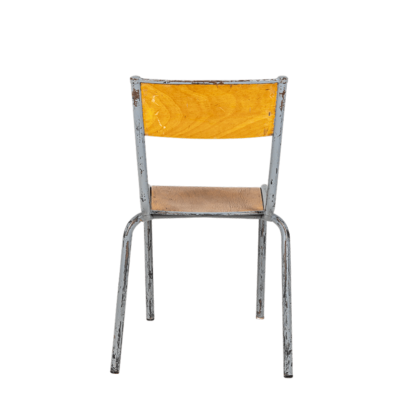 Chaise d’écolier bois acier vintage