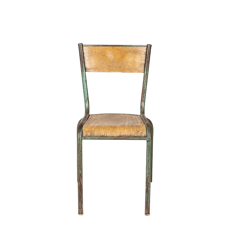 Chaise d’écolier bois acier vintage