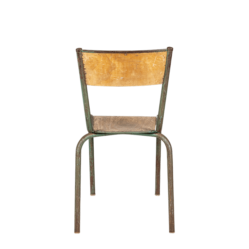 Chaise d’écolier bois acier vintage