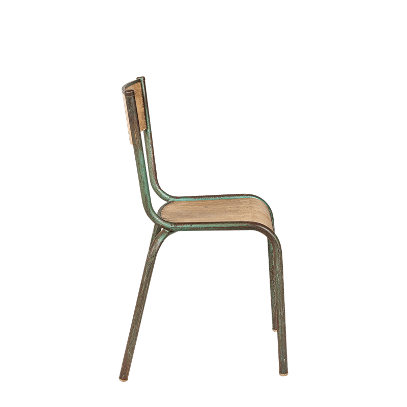 Chaise d’écolier bois acier vintage