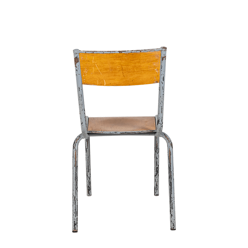 Chaise d’écolier bois acier vintage
