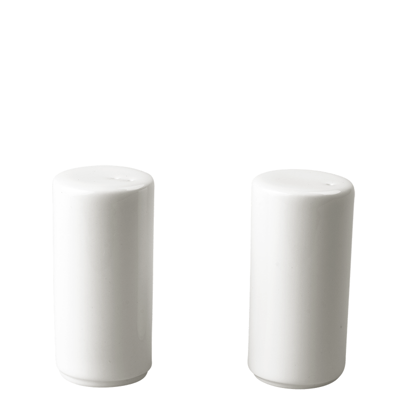 Salière porcelaine blanche Ø 3,2 cm H 6,2 cm (sel non fourni)