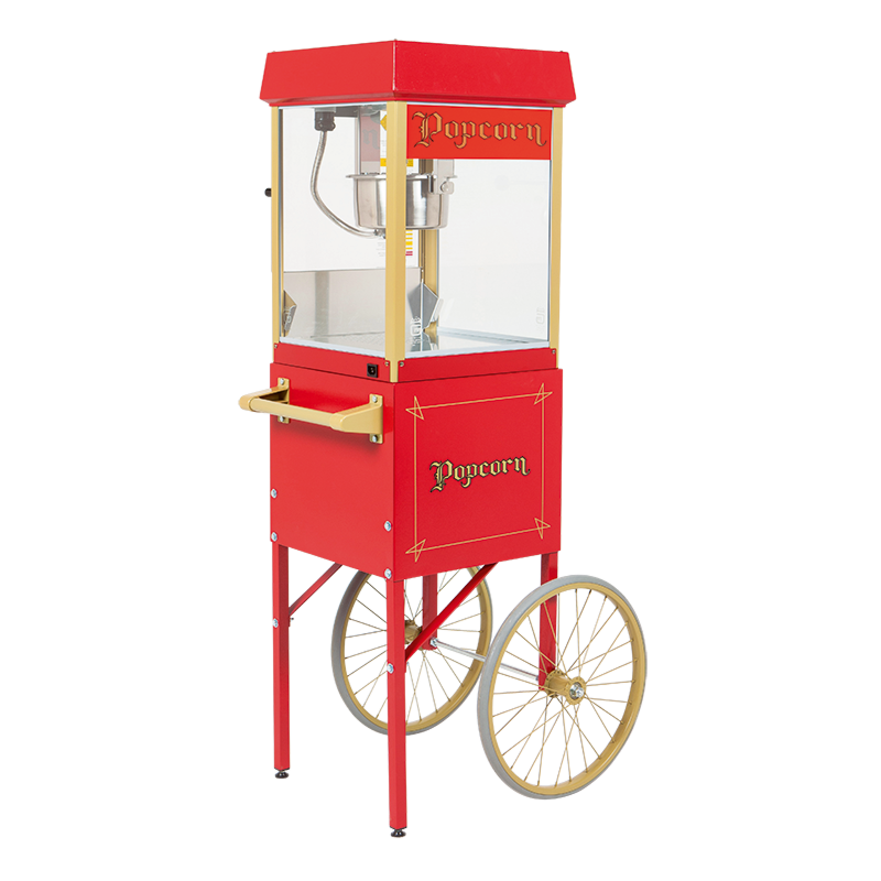 Popcornmachine op kar 56 x 42 cm H 156 cm