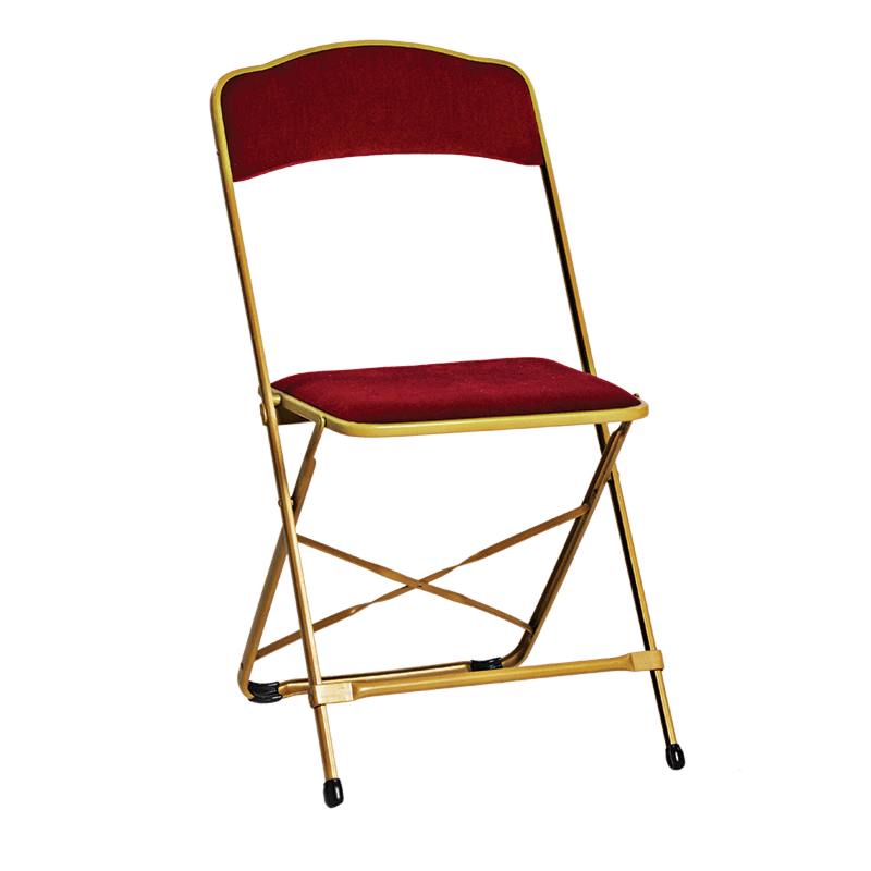 Rode fluwele plooibare stoel