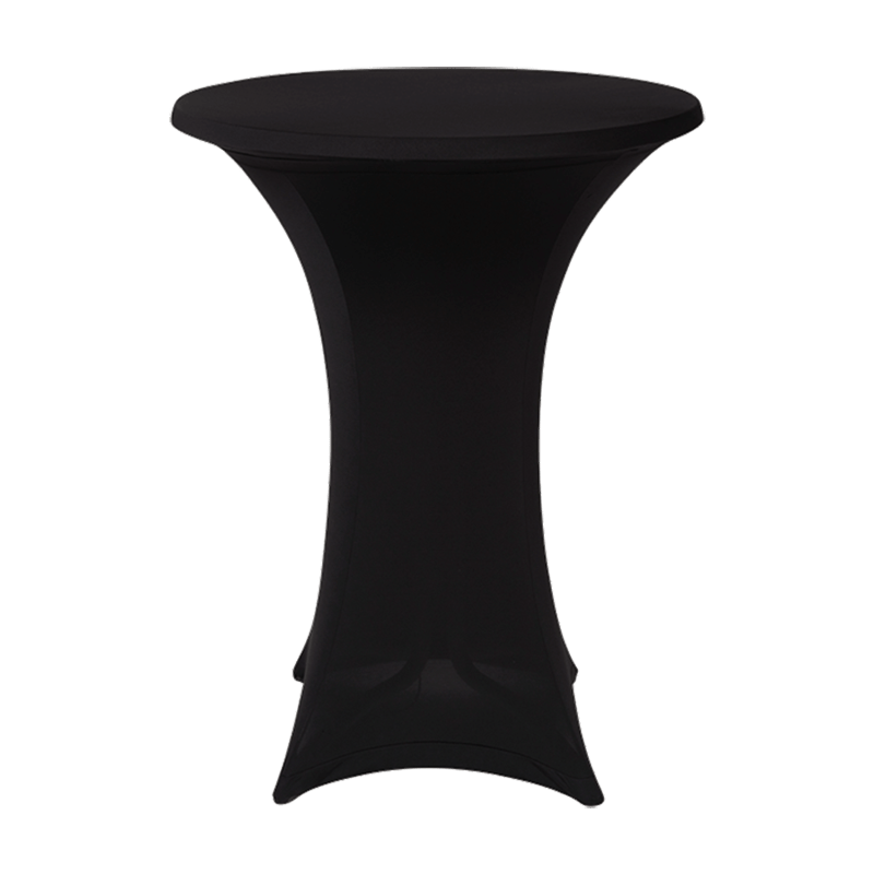 Nappe tube stretch noire + surnappe  pour mange-debout