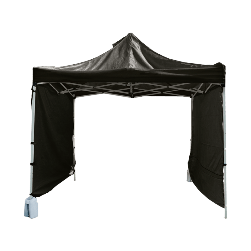 Tente 3 x 3 m noire sans côtés avec poids