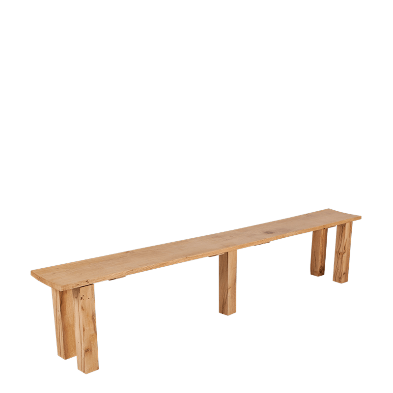 Bank natuur van eikenhout  30 x 240 cm