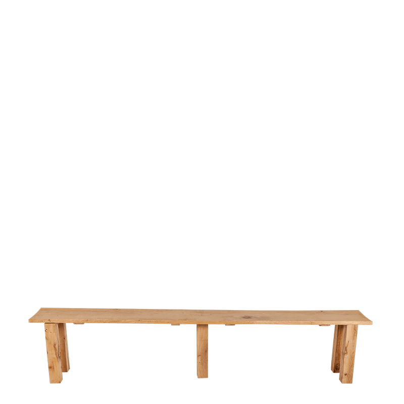 Banc nature en chêne 30 x 240 cm H 47 cm