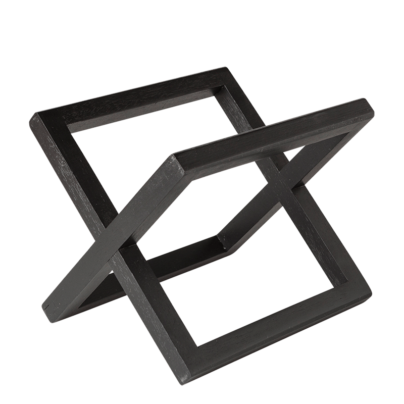 Verhoogje hout zwart 20 x 20 cm H 17,5 cm