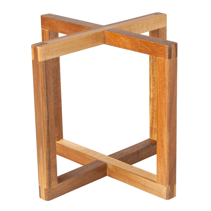 Verhoogje hout natuur 20 x 20 cm H 17,5 cm