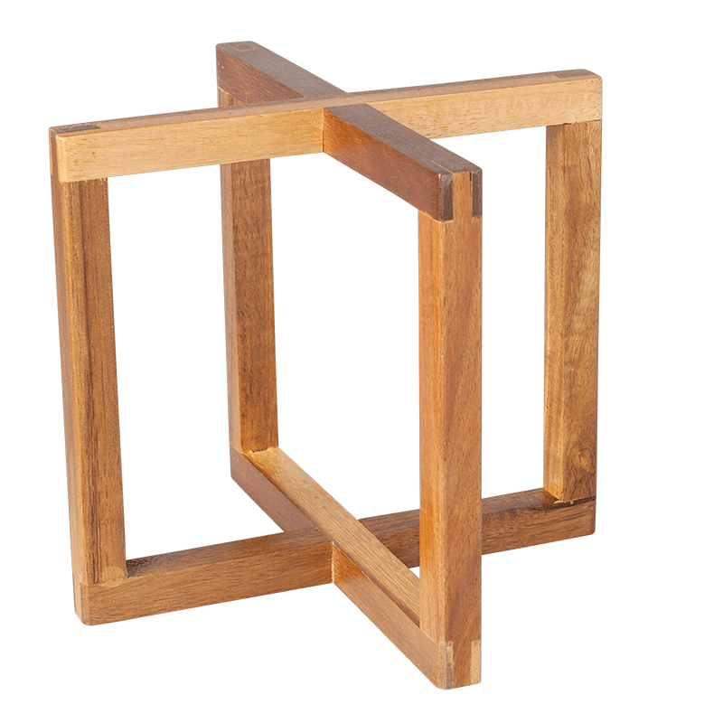 Verhoogje hout natuur 20 x 20 cm H 17,5 cm