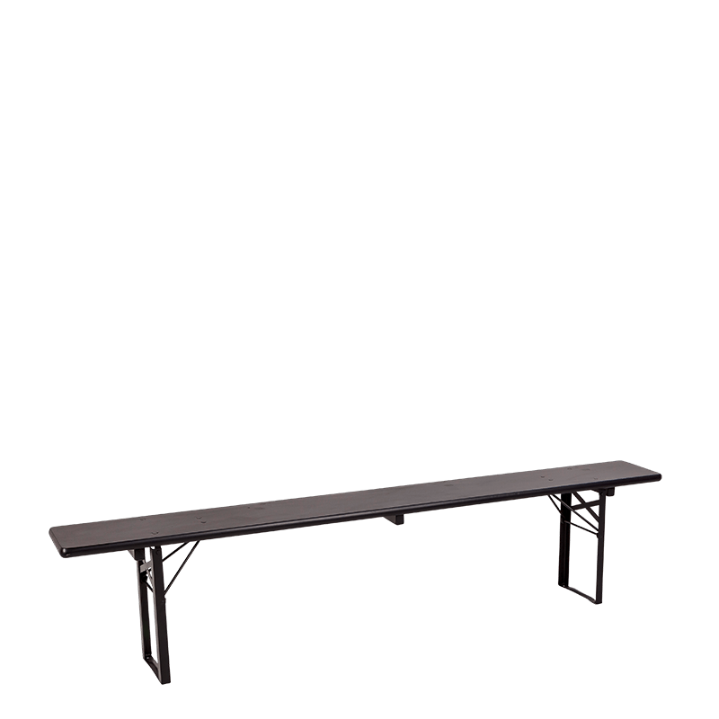Bierbank zwart 25 x 220 cm H 47 cm