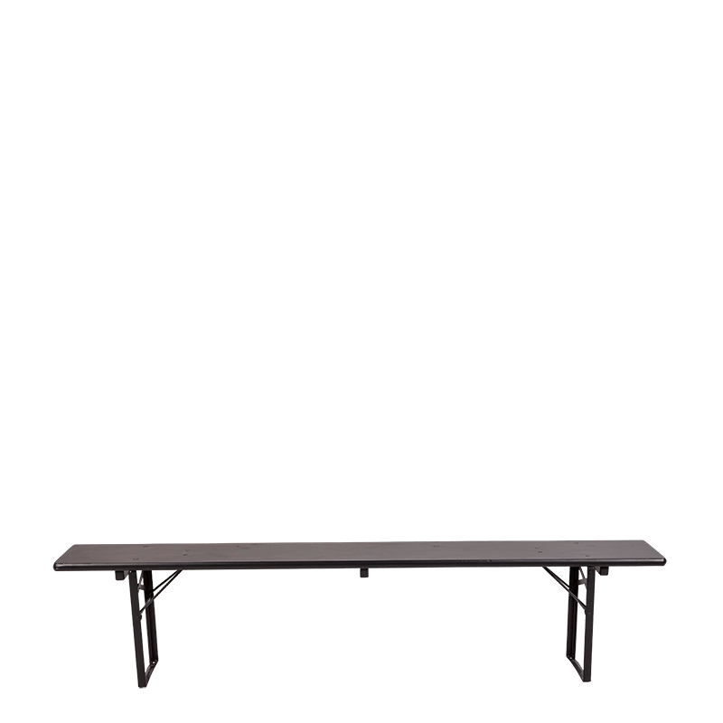 Bierbank in zwart 25 x 220 cm H 47 cm