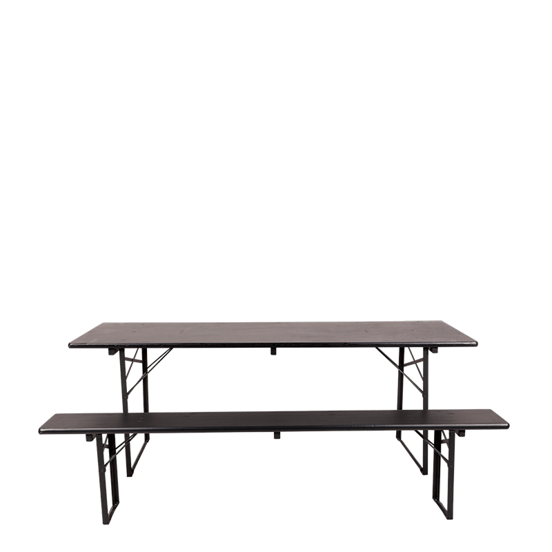 Table Kermesse noire 70 x 220 cm H 78 cm