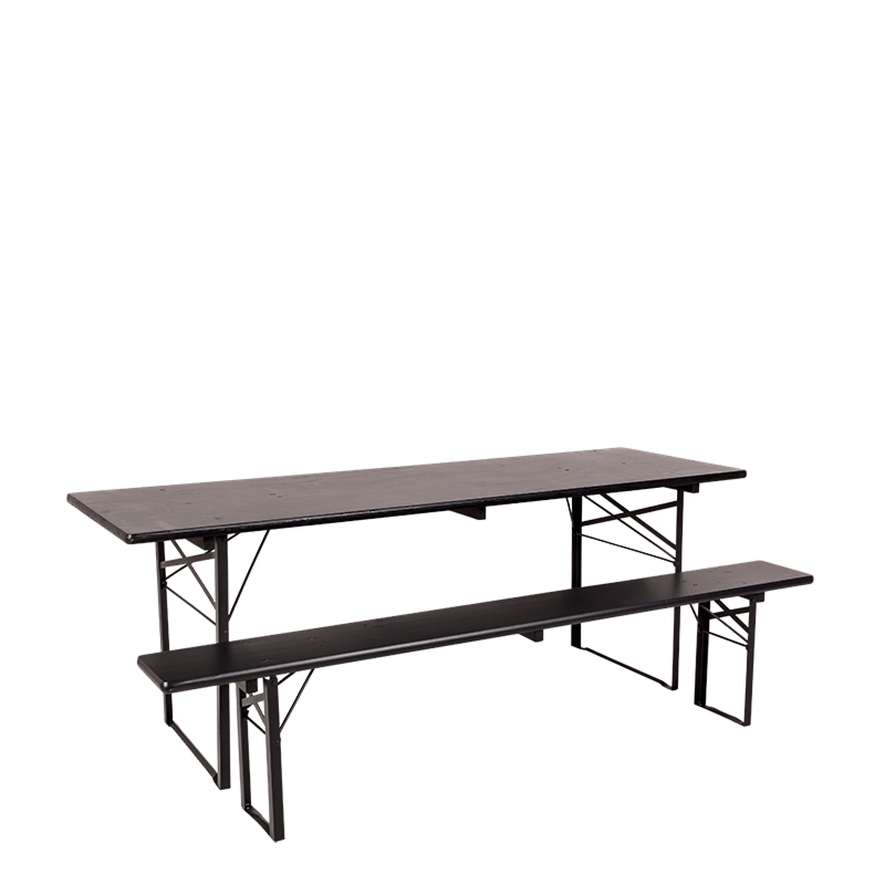 Table Kermesse noire 70 x 220 cm H 78 cm