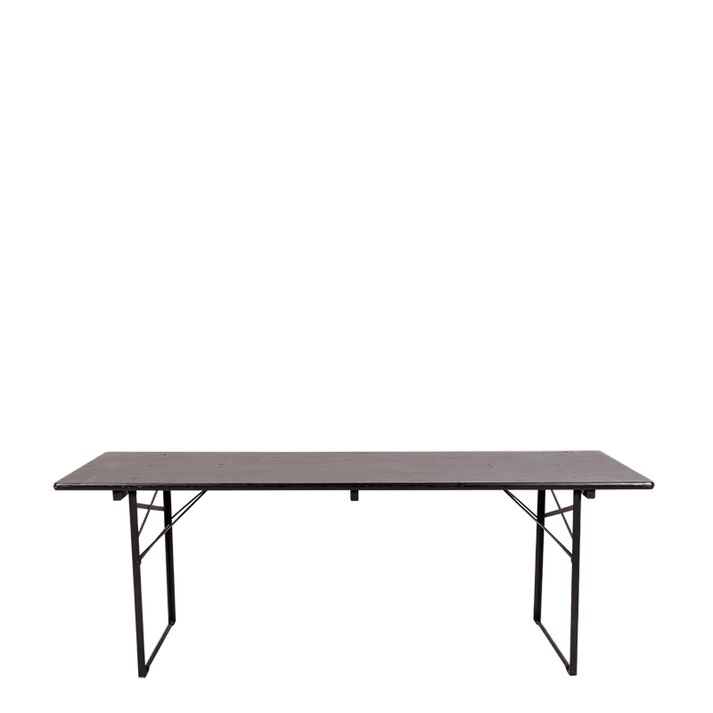 Table Kermesse noire 70 x 220 cm H 78 cm