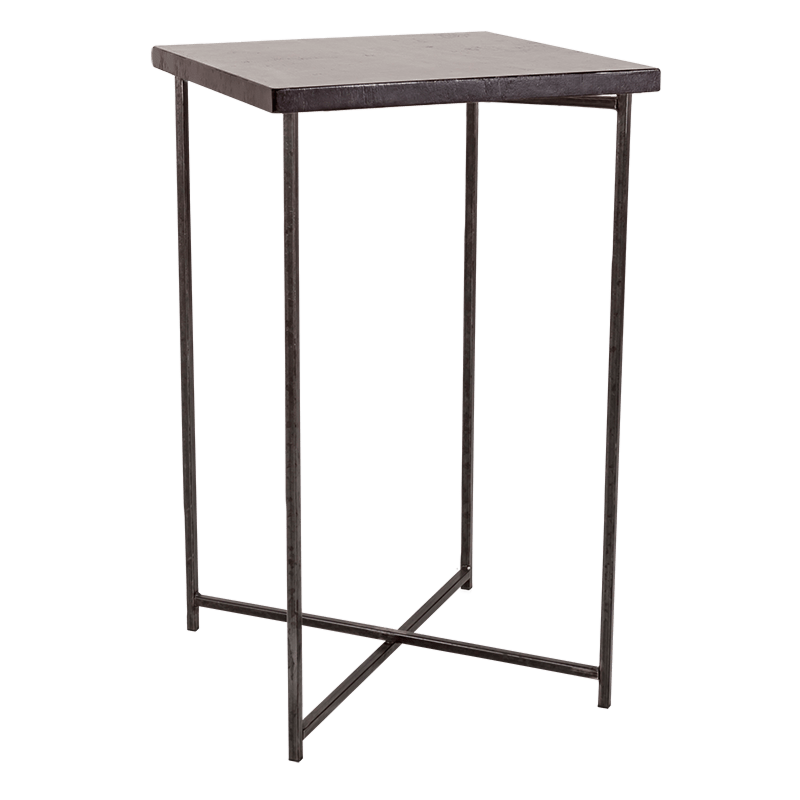 Mange-debout croisé acier plateau noir 65 x 65 cm H 110 cm